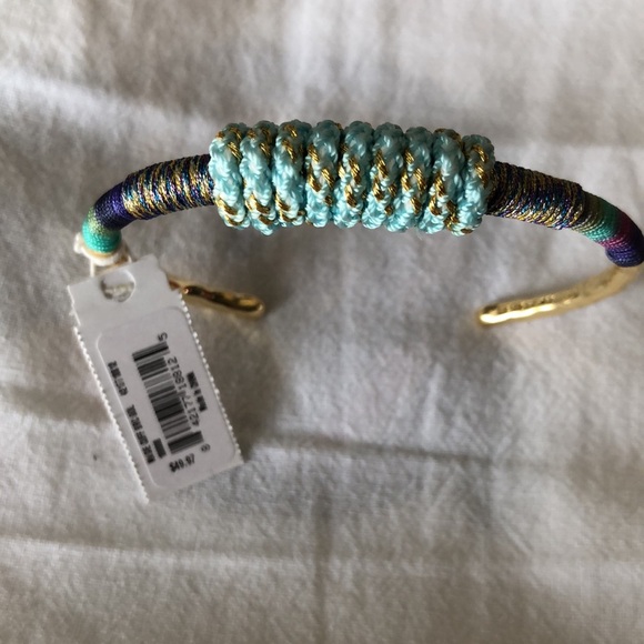 Kendra Scott Masie Gold Tone Cuff Bracelet Mint Mix Paracord NWT - Picture 12 of 13